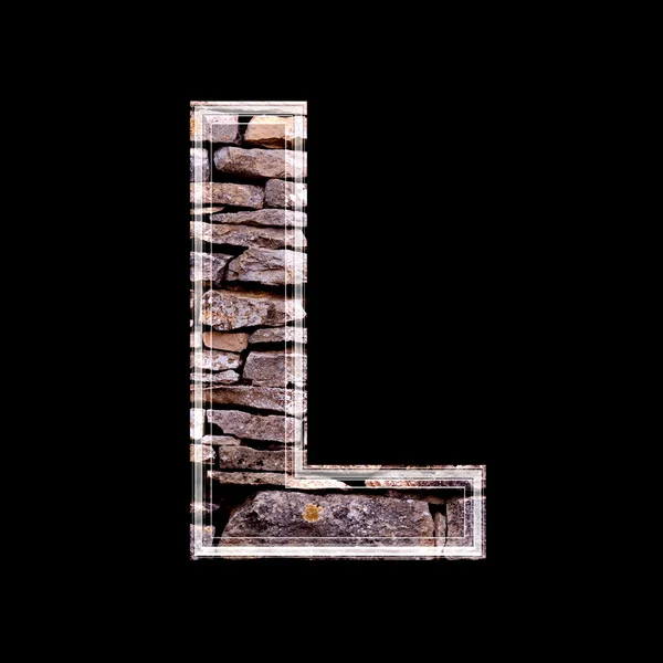 Kőfal 3D-s betű l — Stock Fotó
