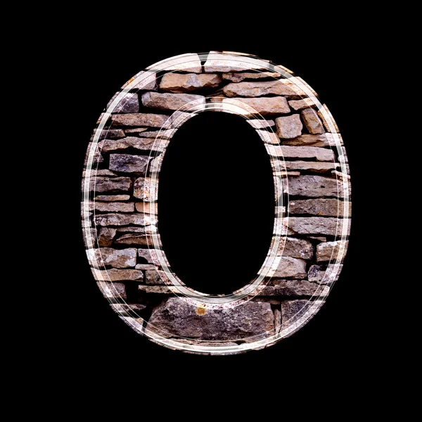 Stone wall 3d letter o — Stock Photo, Image