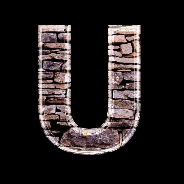 Stone wall 3d letter u — Stock Photo, Image