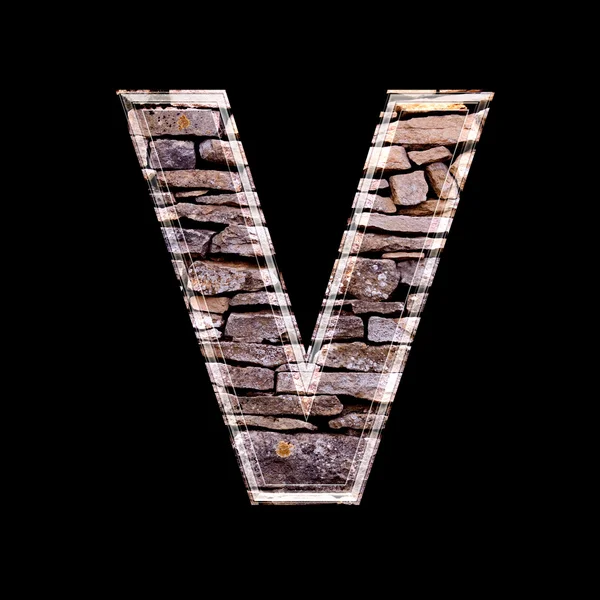 Stone wall 3d letter v — Stock Photo, Image