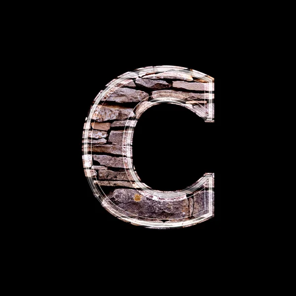 Stenen muur 3D-letter c — Stok fotoğraf