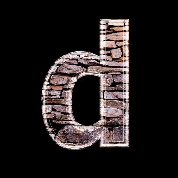 Stone wall 3d letter d — Stock Photo, Image