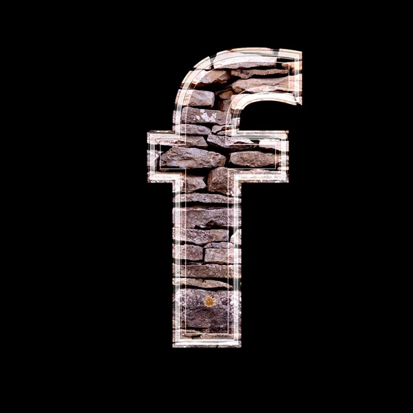 Stone wall 3d letter f — Stock Photo, Image