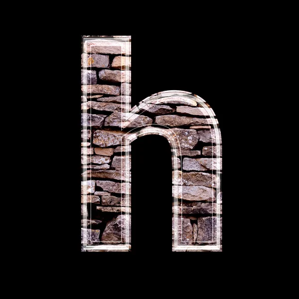 Kamienny mur 3d litery h — Zdjęcie stockowe