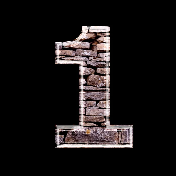 Stone 3d digit 1 — Stock Photo, Image