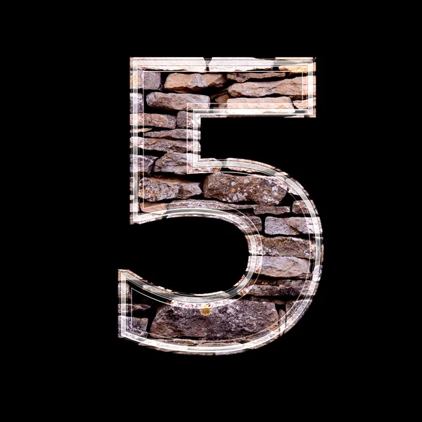 Stone 3d digit 5 — Stock Photo, Image