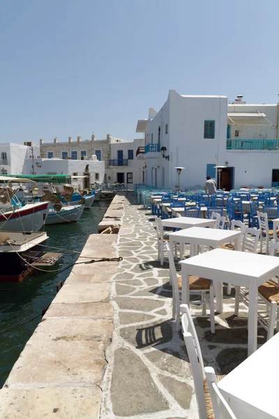 Naoussa kikötője, Paros sziget, Görögország — Stock Fotó