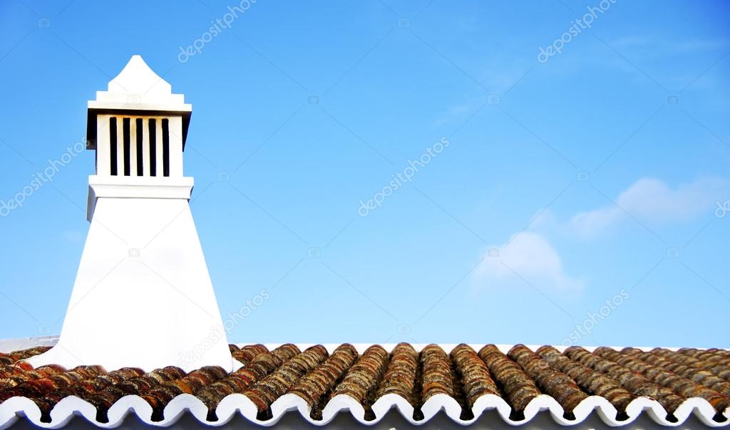 Traditional Portuguese chimney. Algarve, Portugal