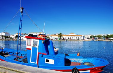 Tavira Nehri üzerinde bir tekne detay