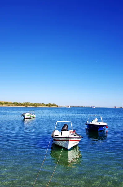 Fishing boats at Tavira bay — Stock Photo, Image