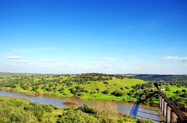 Guadiana rivier in de buurt van serpa. — Stockfoto