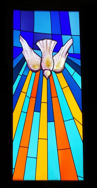 Stained glass window in a church, at Portugal — Stock Photo, Image