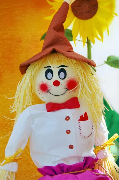 Colorful scarecrow at garden of paper — Stock Photo, Image