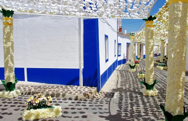 Festival bloemen in de straten, alentejo, portugal — Stockfoto