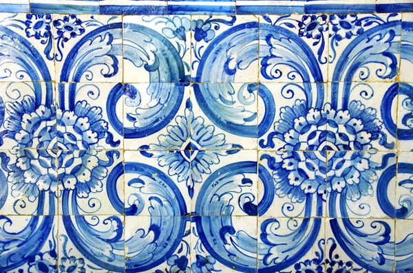 Old blue tiles at Portugal — Stock Photo, Image