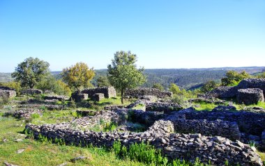 kalıntıları castro da kola, ourique, Portekiz.