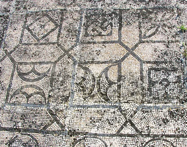 Ancient mosaic detail, roman villa of Pisões — Stockfoto