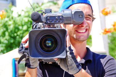 REGUENGOS DE MONSARAZ - JUNE15: An unidentified cameraman record clipart