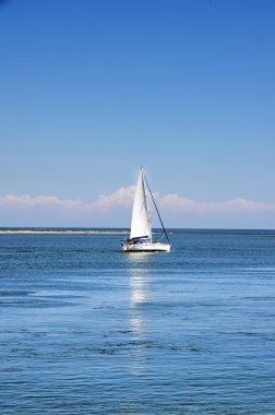 mavi deniz beyaz yelkenli