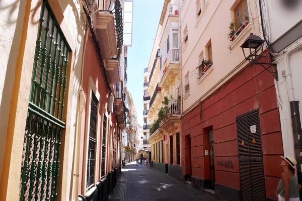 Gamla Gatan Cadiz Södra Spanien — Stockfoto