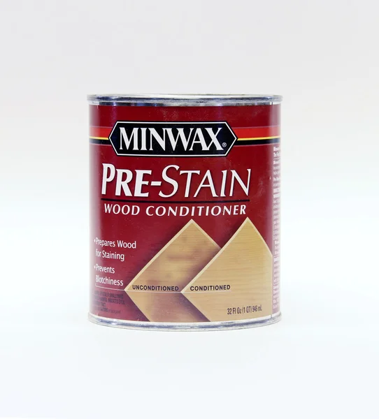 Minwax prestain 木护发素 — 图库照片