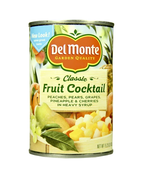 Lata de DelMonte Fruit Cocktail — Fotografia de Stock