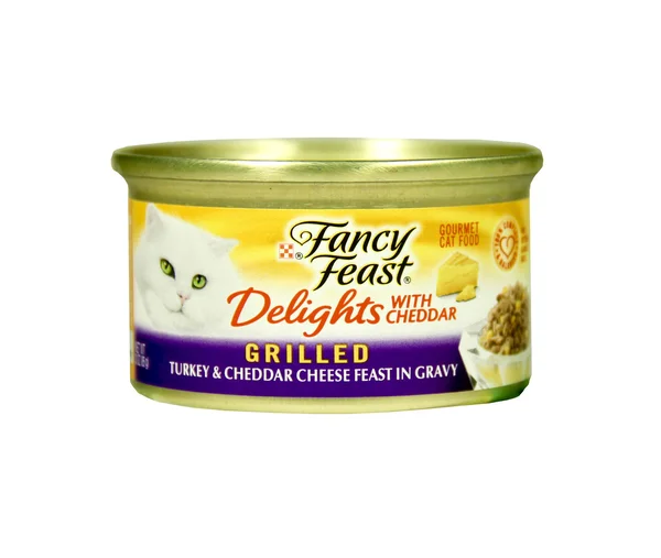 Lata de Fancy Feast comida para gatos — Foto de Stock