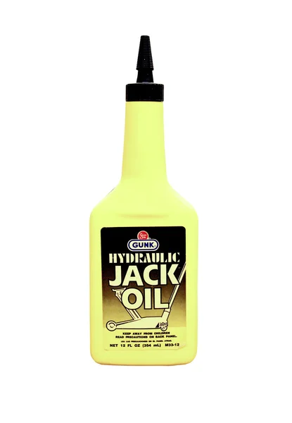 Fles smurrie hydraulische olie — Stockfoto