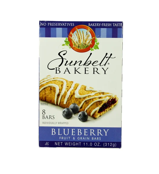 Коробка из булочной Sunbelt Blueberry Bars — стоковое фото