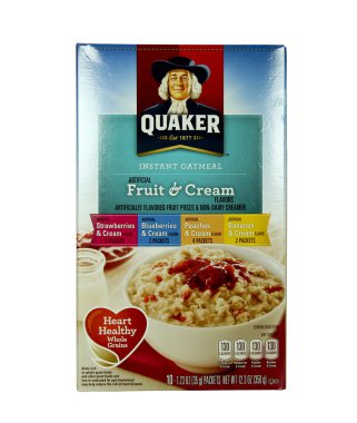 Quaker meyve ve krema anlık yulaf ezmesi