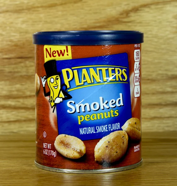 Can of Planters Smoked Peanuts — Stock Photo, Image