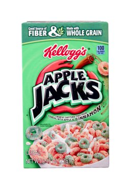 box of Kellogg's Apple Jack's Cereal clipart