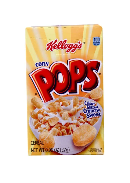 Kutu kellogg's Mısır gevreği açılır — Stok fotoğraf