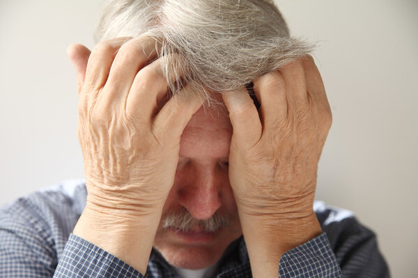 Older man depressed