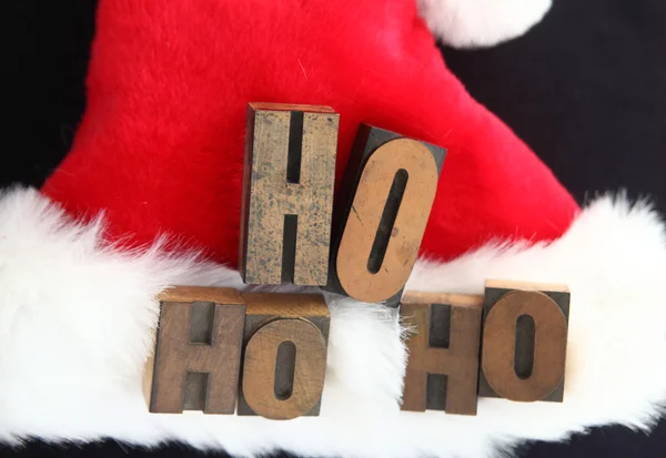 Santa hatt ho ho ho — Stockfoto