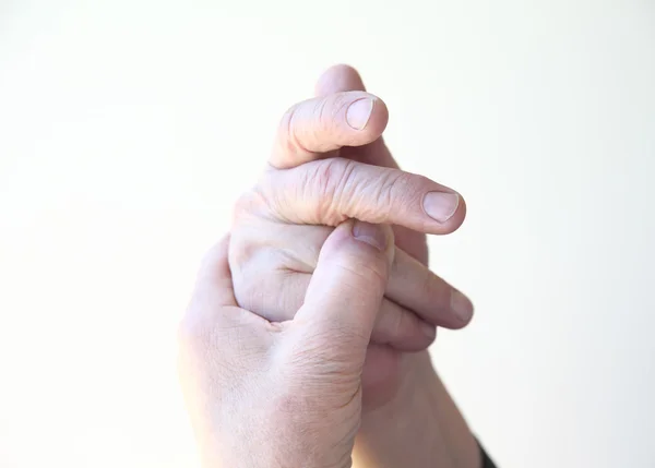 Pijnlijke vingers gebogen — Stockfoto