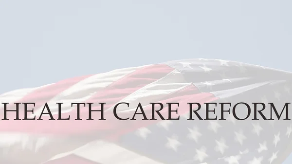 Health care reform words on USA flag — Stock Photo, Image