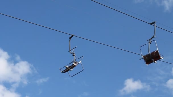 Chair lift in Carpathians — Stock Video