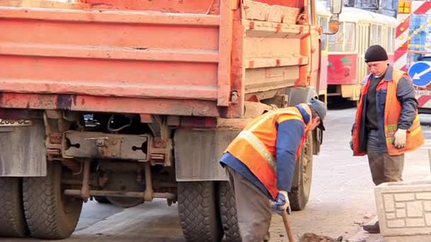 Limpeza de rua — Vídeo de Stock