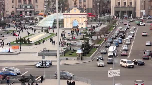 Náměstí nezávislosti v Kyjevě, Ukrajina — Stock video