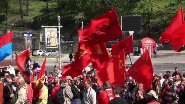 Communistische politieke bijeenkomst — Stockvideo