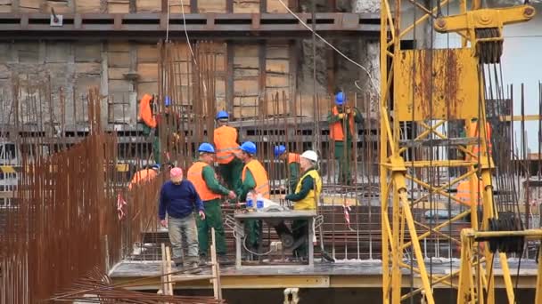 Rekonstruktion des republikanischen Stadions für die EM 2012 Kiew, Ukraine — Stockvideo