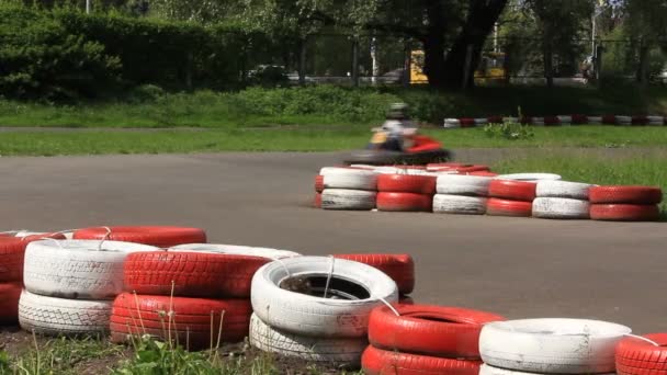 Trilha de karting — Vídeo de Stock