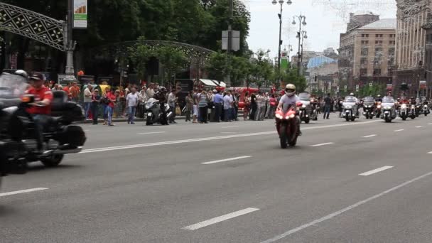 Parade of bikers — Stock Video
