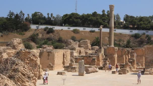 Ruinas de la antigua Cartago en Túnez — Vídeo de stock