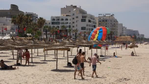 Beach in Sousse Tunisia — Wideo stockowe