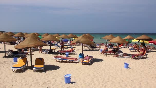 On the beach in Sousse, Tunisia — Stock Video