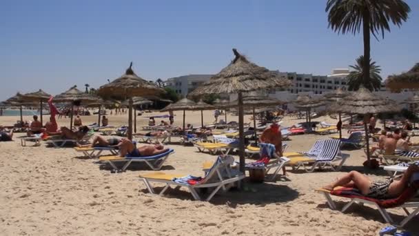 在苏斯突尼斯的海滩 — 图库视频影像