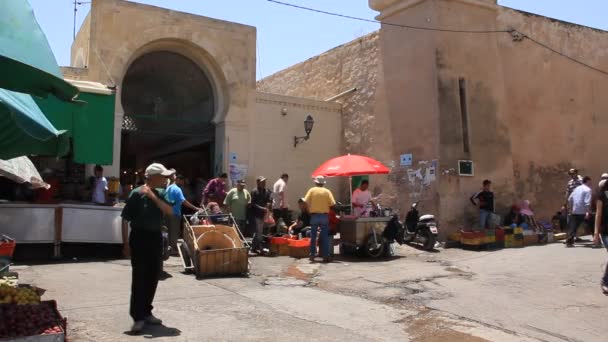 Mercado en medina, Túnez, Sousse — Vídeo de stock