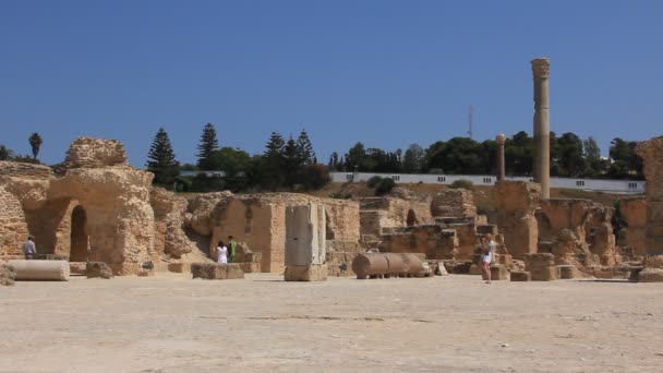 Rovine dell'antica Cartagine in Tunisia — Video Stock